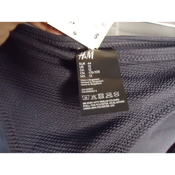 H&M Swim Bottoms Briefs Cheeky Dark Navy Size 12 New With Tag - Picture 5 of 7